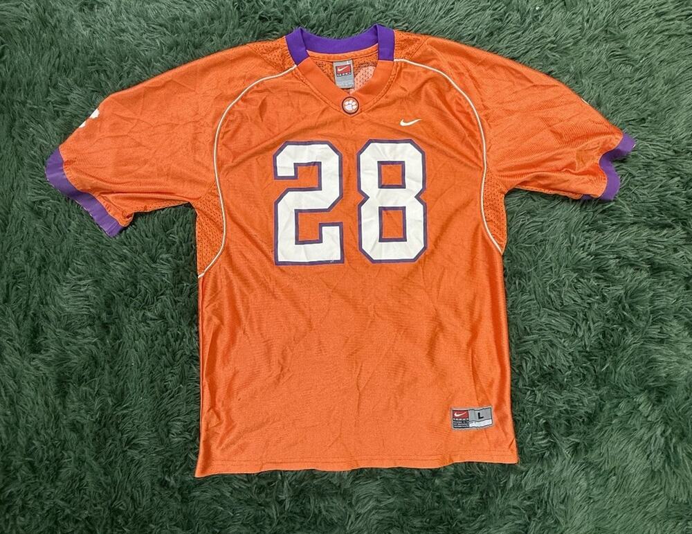 Vintage Nike Team Clemson Tigers #28 Football Jersey Youth Size Large NCAA